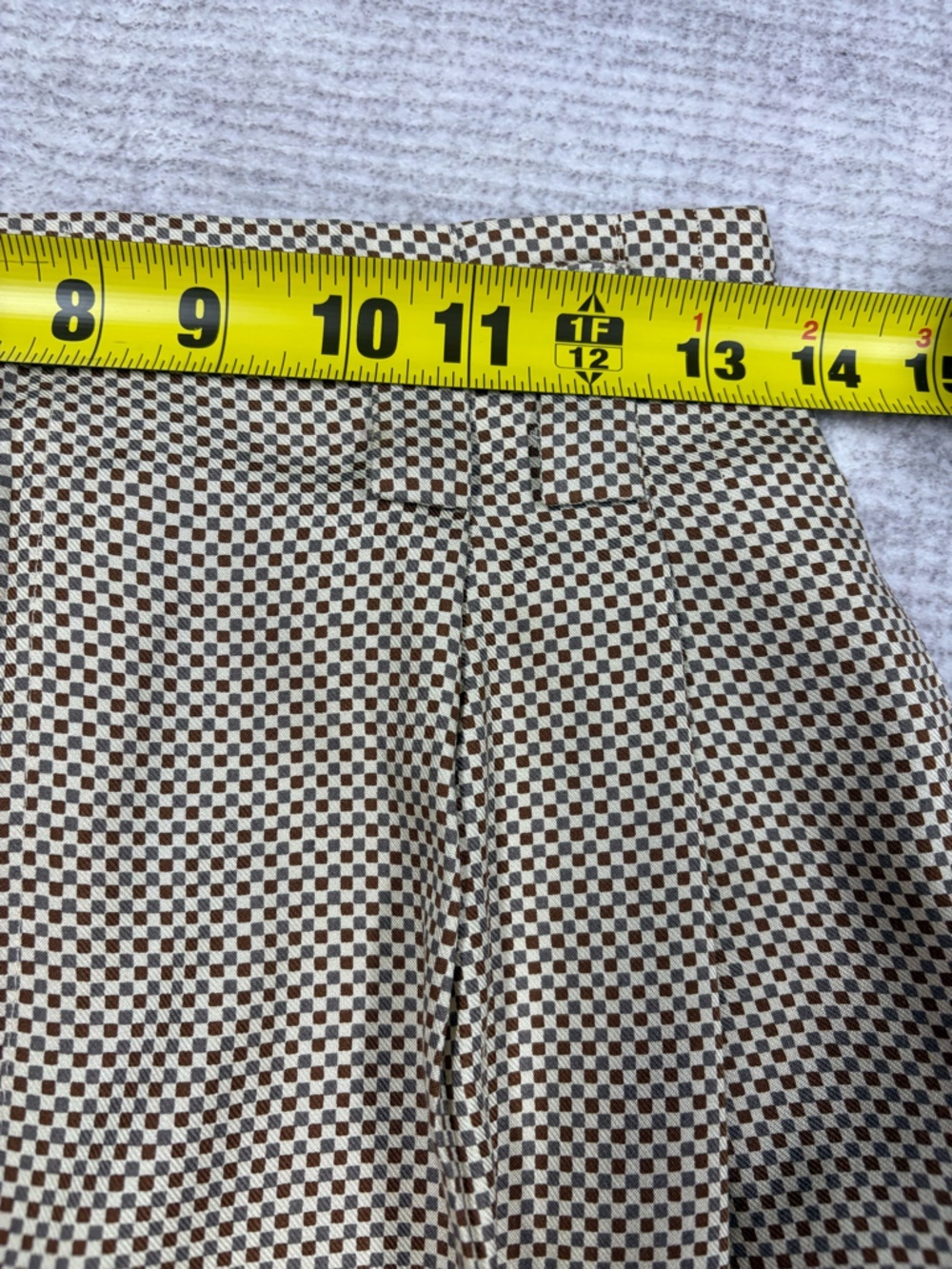 Linda Allard for Ellen Tracy Pleated Silk Pants Women’s 6 Brown Gray Micro Check - Picture 6 of 11